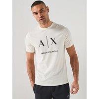 Armani Exchange Slim Fit Ax Chest Logo T-Shirt - Cream