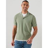 Armani Exchange Knittted Open Collar Polo Shirt - Green