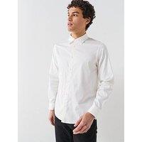 Armani Exchange Icon Stretch Cotton Shirt - Off White