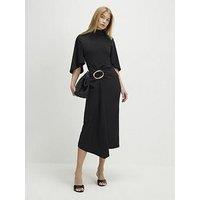 River Island Gold Buckle Midi Dress - Black