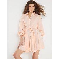 River Island Belted Mini Shirt Dress - Pink