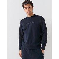 Armani Exchange 3D Ny Milan Logo Crew Sweater - Navy