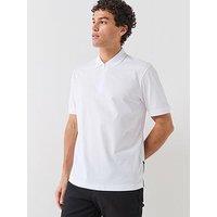 Armani Exchange Zip Neck Polo Shirt - White