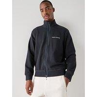 Armani Exchange Full Zip Waffle Knit Jacket - Navy