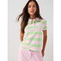 Juicy Couture Puff Sleeve Polo Top - Green/Pink