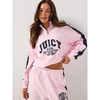 Juicy Couture College Crest 1/4 Zip Track Top - Pink