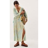 Monsoon Tashie Sun Print Midi Dress - Blue