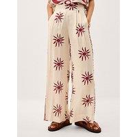 Monsoon Sunnie Wide Leg Trousers - Cream