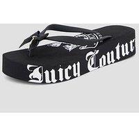 Juicy Couture Heritage Crest Eva Wedge Slide - Black