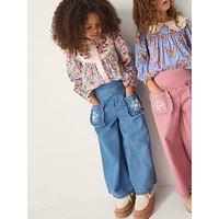 Monsoon Girls Scallop Cham Trousers - Blue