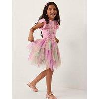 Monsoon Girls Butterfly Embroidered Disco Dress - Pink