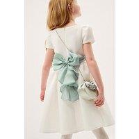 Monsoon Girls Polly Cap Sleeve Scuba Dress - Light Cream