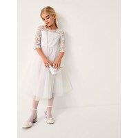 Monsoon Girls Communion Alberta Rose Dress - White