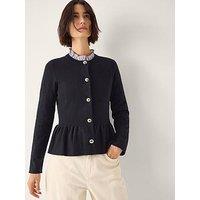 Monsoon Prune Peplum Cardigan - Blue