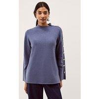 Monsoon Breda Button Jumper - Blue