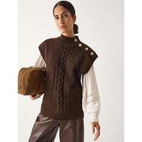 Monsoon Coli Cable Knit Vest - Brown