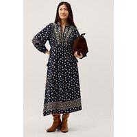 Monsoon Bonny Print Jersey Midi Dress - Blue