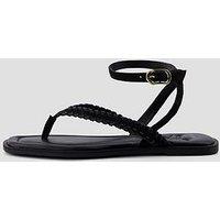 Free People Waverly Whipstitch Thong Sandals - Black