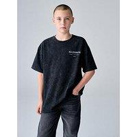 Smallsaints Older Boys Underground Logo Print T-Shirt - Washed Black