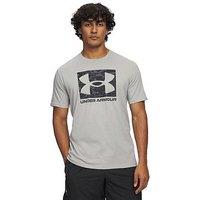 Under Armour Mens Training Boxed Logo Short Sleeve T-Shirt - Grey