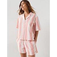 Tommy Hilfiger Ss Shirt Linen Pj Shorts Set