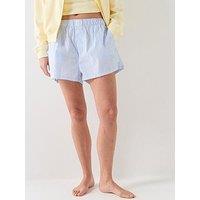 Calvin Klein Covered Poplin Striped Shorts - Blue