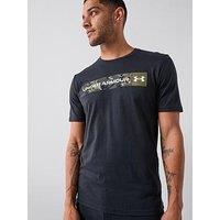 Under Armour Mens Camo Chest Stripe Training T-Shirt - Black