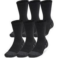 Under Armour Mens Training Performance Tech Crew Socks 6 Pack - Black