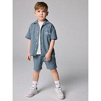 Smallsaints Younger Boys Underground Shirt, T-Shirt And Shorts Set - Blue
