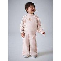 Smallsaints Girls Heart Sweater Set - Pink