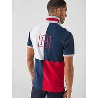 Hackett Heritage Quad Back Graphic Polo Shirt - White