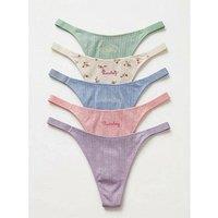 Boux Avenue Pack Of 5 Gigi Weekday Thongs