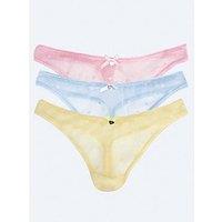 Boux Avenue Tilly Cotton High Leg Thongs - Multi