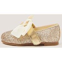 Monsoon Baby Girls Sparkle Bow Ballerina Shoes - Gold