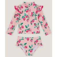Monsoon Baby Girls Strawberry Upf 2 Piece Swim Set - Pink