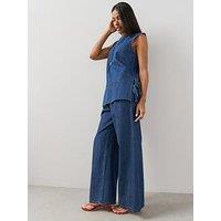 The Very Collection Denim Lyocell Blend Wide Leg Co-Ord Jeans - Dark Wash