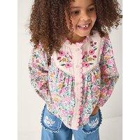 Monsoon Girls Boutique Floral Pop Blouse - Cream