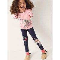 Monsoon Girls Craft Unicorn Leggings - Navy