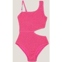 Monsoon Girls Texture Assymetric Swimsuit - Pink