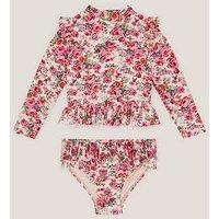 Monsoon Baby Girls Vintage Posey Upf 2 Piece Swim Set - Pink