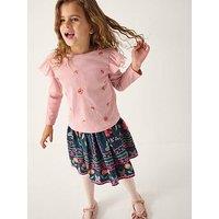 Monsoon Girls Long Sleeve Aurelia Rib Top Set - Navy