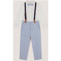 Monsoon Boys Aiden 3 Piece Suit Set With Braces - Blue