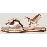 Monsoon Girls Leather Flower Sandals - Gold
