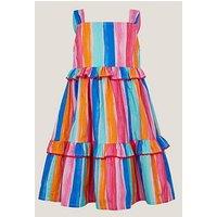 Monsoon Girls Vertical Stripe Dress - Multi