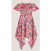 Monsoon Girls Paisley Hanky Hem Dress - Pink