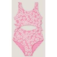 Monsoon Girls Flower Jacquard Swimsuit - Pink