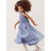 Monsoon Girls Imogen Wrap Chiffon Maxi Dress - Light Blue