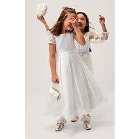 Monsoon Girls Communion Lola Lace Dress - White