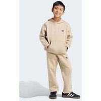 Adidas Originals Kids Unisex Oversized Hoodie Open Hem Pants Set - Beige