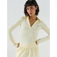Ellesse Womens Jeorg Long Sleeve Fitted Polo Shirt - Light Yellow